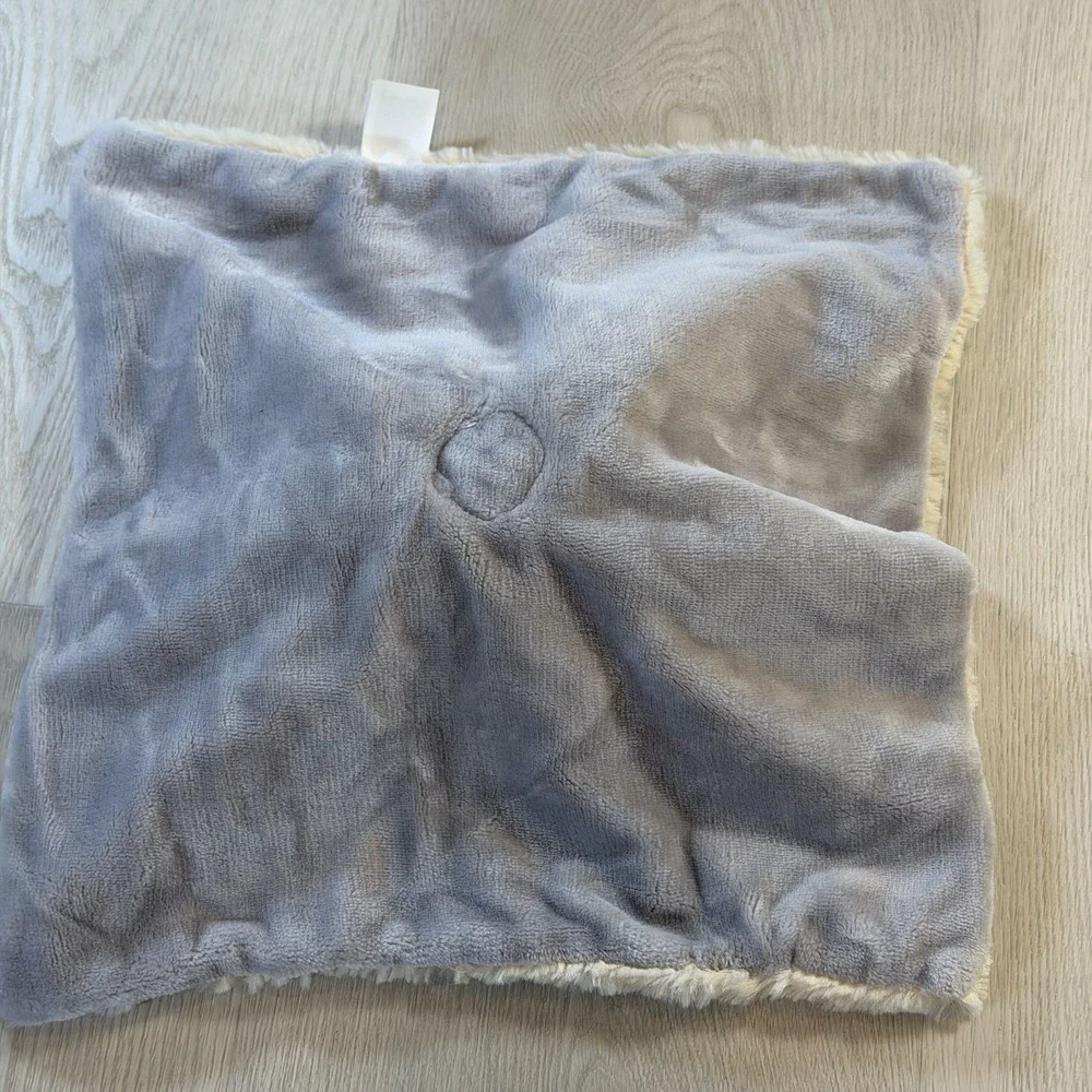 SECURITY BLANKET K LUXE CREAM PUP DOG GRAY EARS NOSE BACK KELLY SUPER FURRY